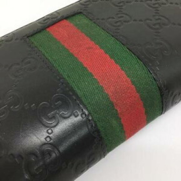 Gucci Leather Wallet GG Black Zip Long - Picture 4 of 7